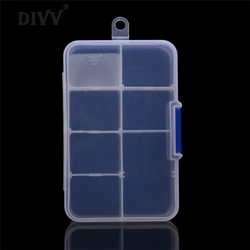 

Plastic 8 Slots Adjustable Jewelry Storage Box Case Craft makeup organizer Bead Invisible u70825