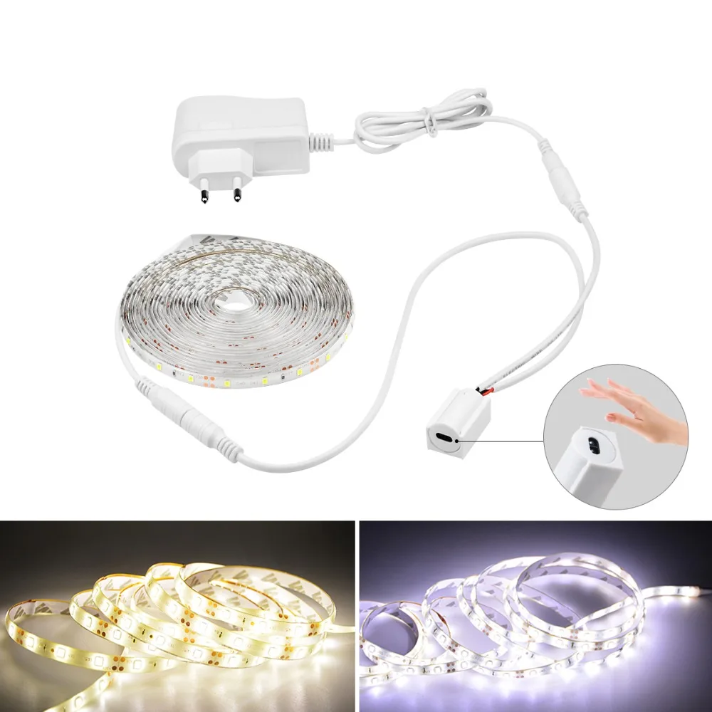 

12V Hand Sweep Sensor LED Strip lights 1M 2M 3M 4M 5M Motion Sensor DIY Stairs Cupboard Wardrobe Closet Kitchen Waterproof lamp
