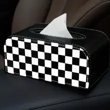 Универсальный кожаный автомобиль коробка ткани автоматический насос держатель кассеты творческие съемные наклейки коробка для салфеток Органайзер подходит для BMW Mini