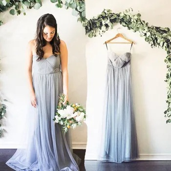 

2016 On sale A-Line Long Wedding Guest Dresses Weddibng Party Gown Sweetheart Pleated Blue women Cheap Bridesmaid Dresses