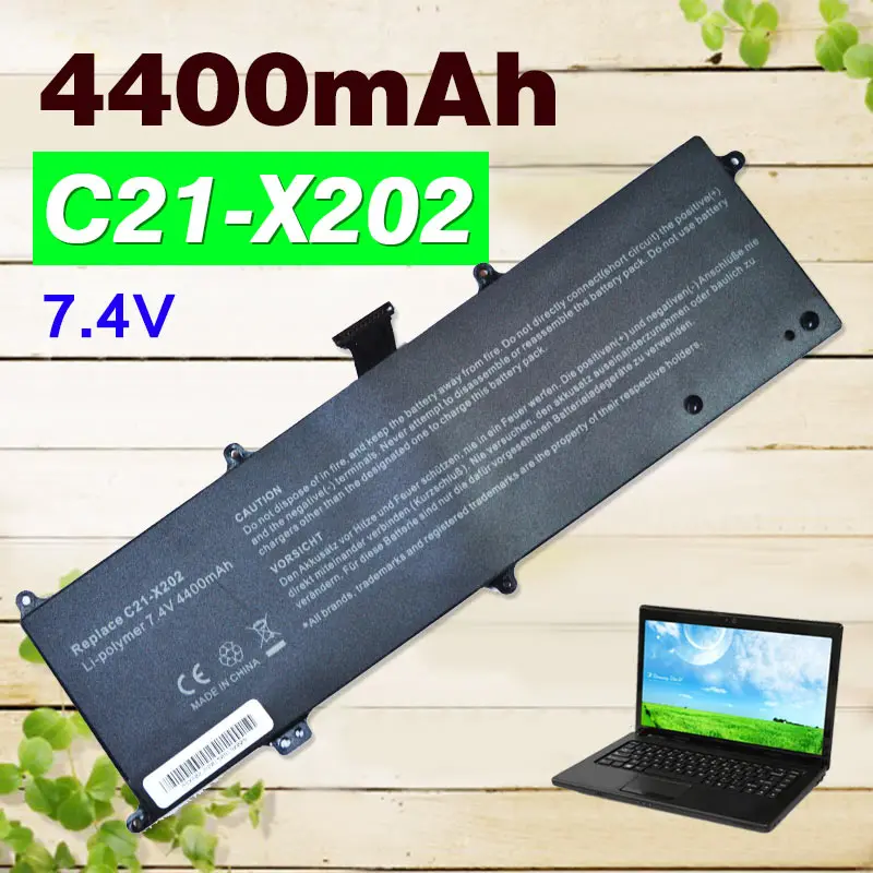 

4400mAh Battery C21-X202 for Asus VivoBook S200 S200E X201 X201E X202 X202E S200E-CT209H S200E-CT243H S200E-CT198H X202E-DH31T