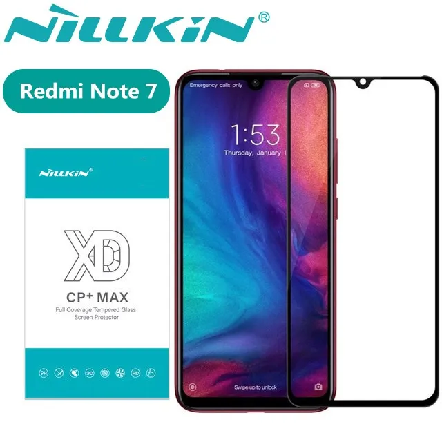 

Redmi Note 7 Pro Glass Nillkin XD CP+ Max Full Cover 3D Tempered Glass Screen Protector for Xiaomi Redmi Note 7 Nilkin Glass