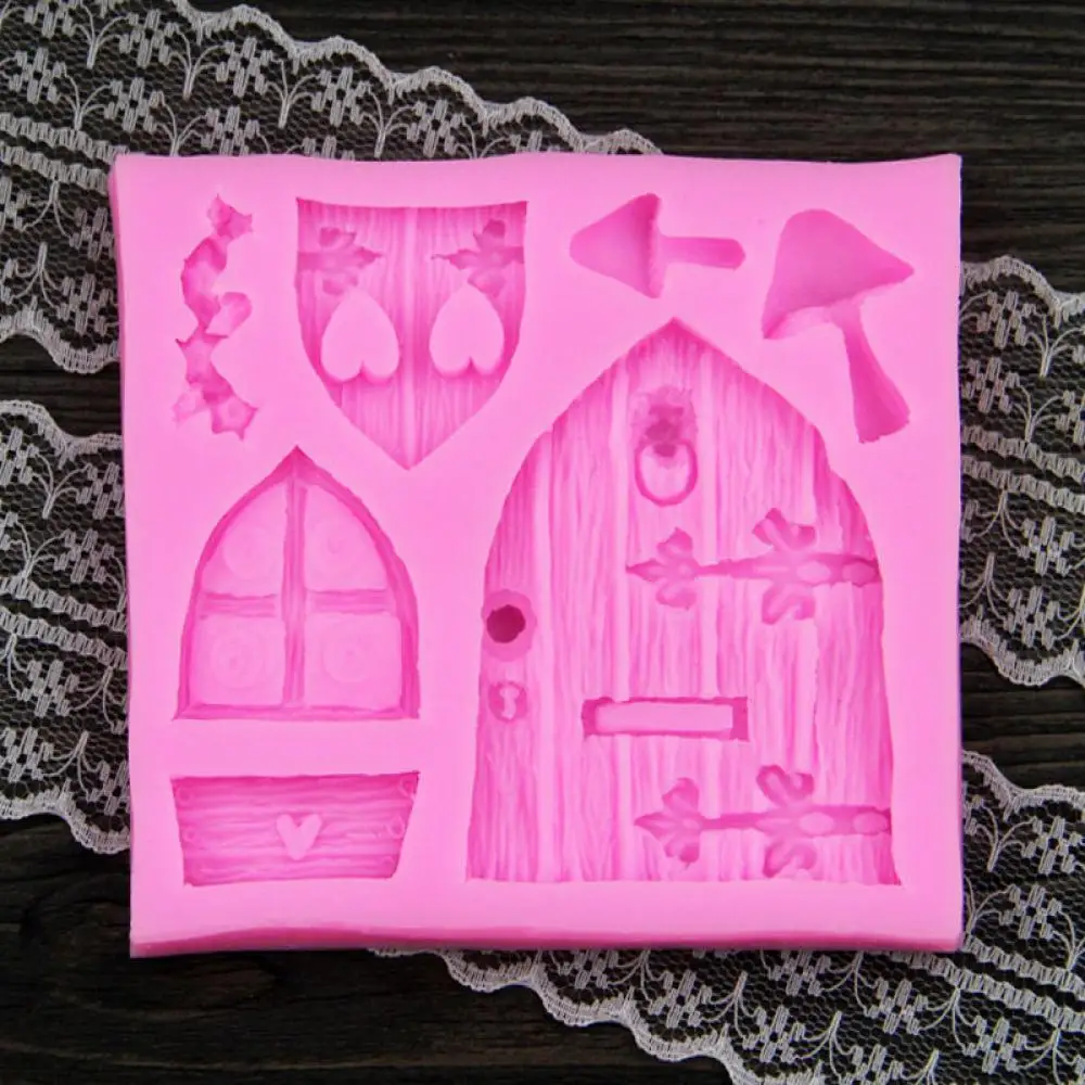 

1PC New Fashion 3D Fairy House Door Silicone Fondant Mould Cake Decorating Chocolate Sugarcraft Mold Baking Tool