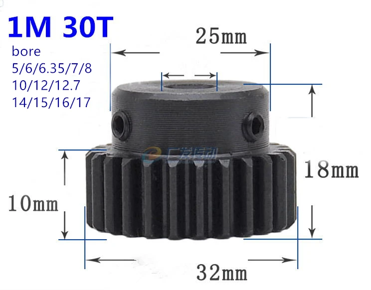 2Pcs 1Mod 1 Modulus 12x12x500mm High Precision Gear Rack steel+2Pcs 1M 25teeth 30tooth pinion cnc rack mod 1 rack