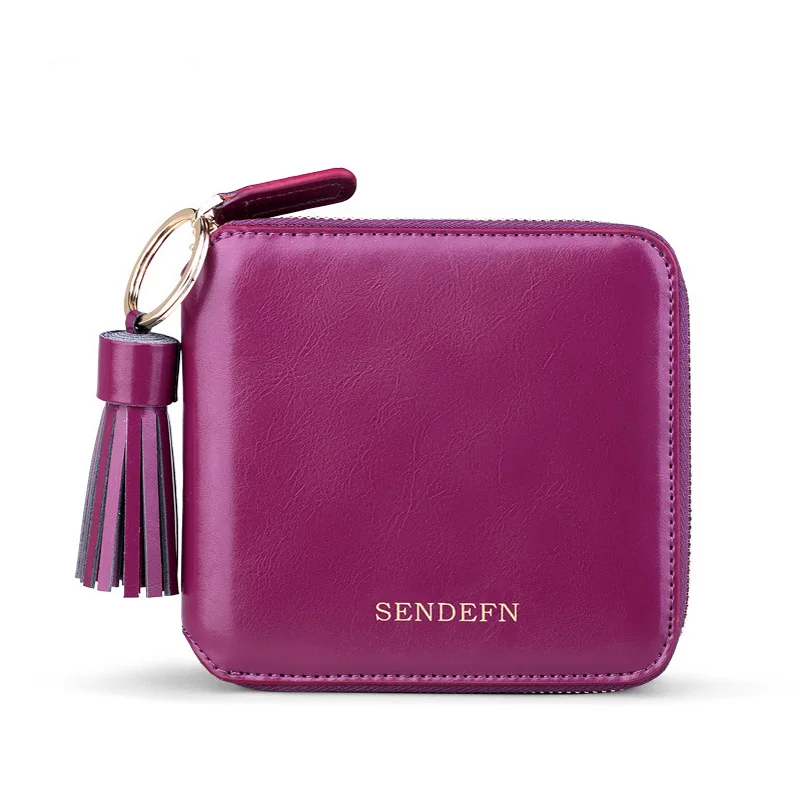 

Sendefn Spilt Leather Lady Mini Wallet Women Short Purse Grils Purses Female Wallets Zipper Pocket For /Coin/Card Holder