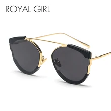 ROYAL GIRL Round Sunglasses Women New Brand Designer Flat Top Sun Glasses Female High Quality Metal Frame Oculos UV400 SS317 ROYAL GIRL Round Sunglasses Women New Brand Designer Flat Top Sun Glasses Female High Quality Metal Frame Oculos UV400 SS317