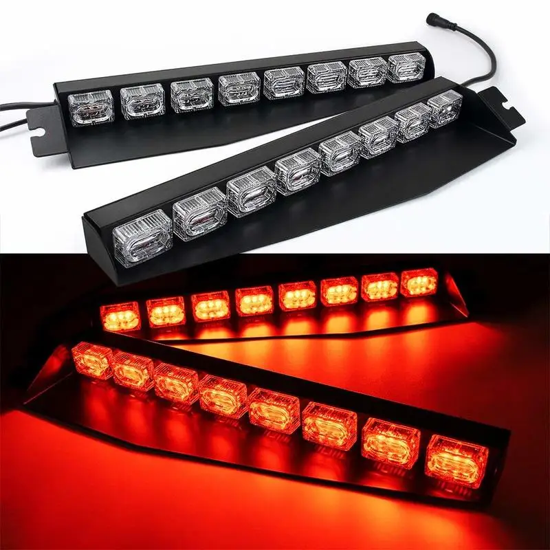 

Mansuo 48LED ALL Red Visor Light Windshield Emergency Hazard Warning Strobe Beacon Split Mount Deck Dash Lamp
