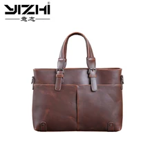 Искусственная кожа Crazy Horse мужские сумки Мужская винтажная сумка через плечо портфель 1" ноутбук деловая мужская сумка