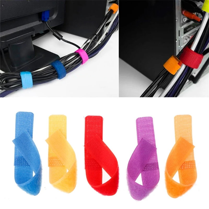 Reusable Computer Management Convenient Tape Nylon Fastening Cable Cord
