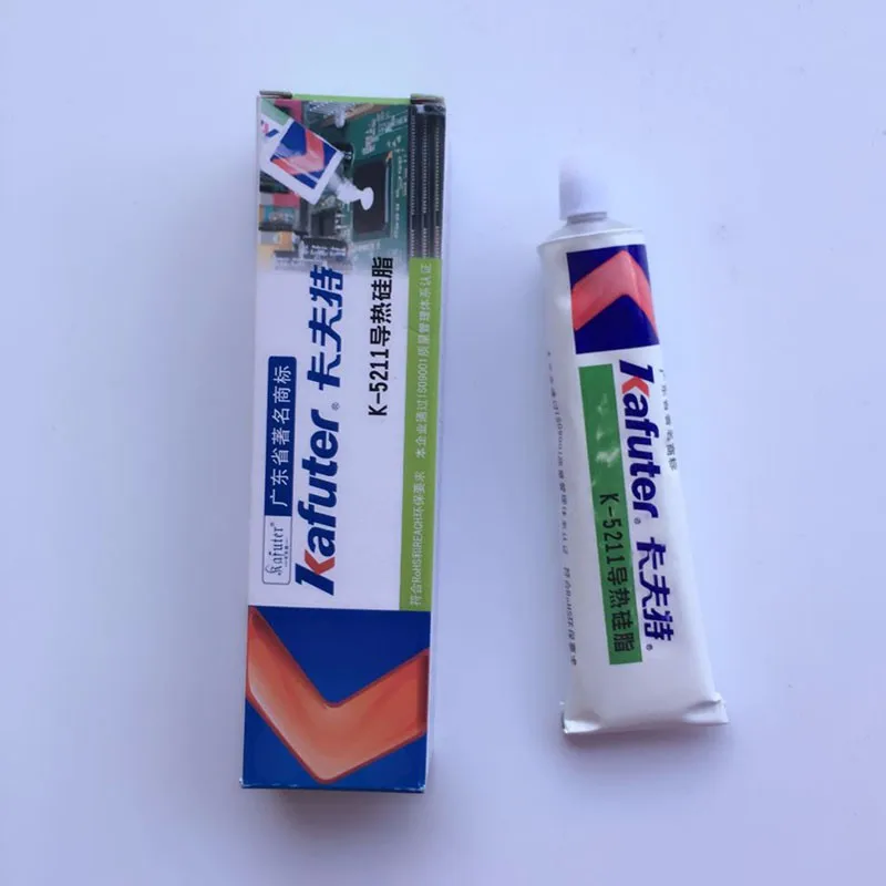 

2pcs Kafuter 100g K-5211 thermal grease CPU not curing thermal grease 1.2 thermal conductivity white
