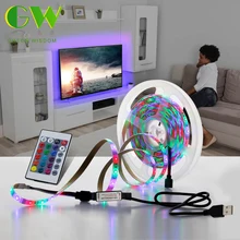 Светодиодный светильник 2835 SMD DC5V RGB USB лента Гибкая неоновая лента 1 м 2 м 3 м 4 м 5 м для ТВ ПОДСВЕТКА ПК экран фоновый светильник ing
