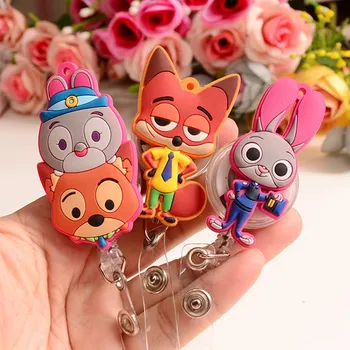 

1pcs Cute cartoon Retractable Badge Reel Student Nurse Exhibition ID Name Card Badge Holder Office Supplies