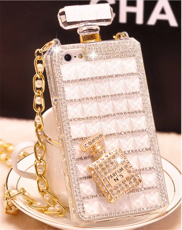 perfume bottle design bling rhinestone diamond crystal phone case cover