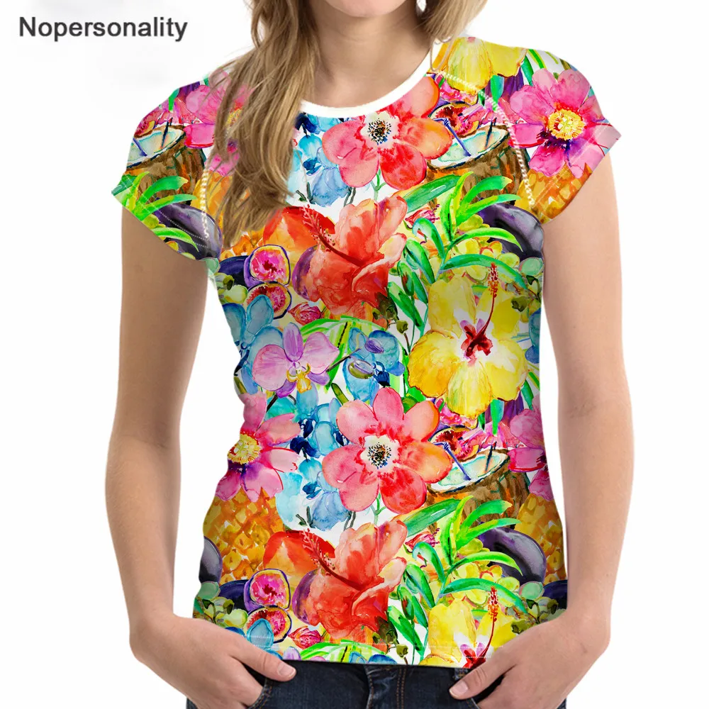 Beli Nopersonality Kasual Wanita Hawaii Musim Panas T Kemeja Gadis Pendek Lengan Atas TEE O Leher Harajuku Parrot Pencetakan Kartun T shirt