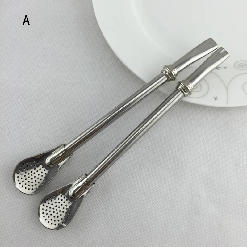 

Stainless Steel Drinking Straw Spoon Tea Filter Yerba Mate Tea Straws Bombilla Gourd Reusable Tea Tools Horse Tea Spoon Utensils