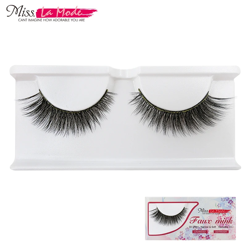 Misslamode False Eyelashes With Glitter Band 3D Mink Eyelash Extensions