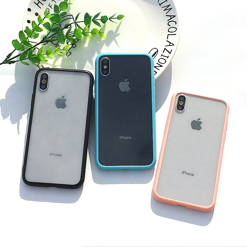 

Transparent Hard Phone Cover+Soft TPU edge Cover For Apple iPhone X XR Case iPhone 7 8 Plus Case For iPhone6s iPhone XS Max Case