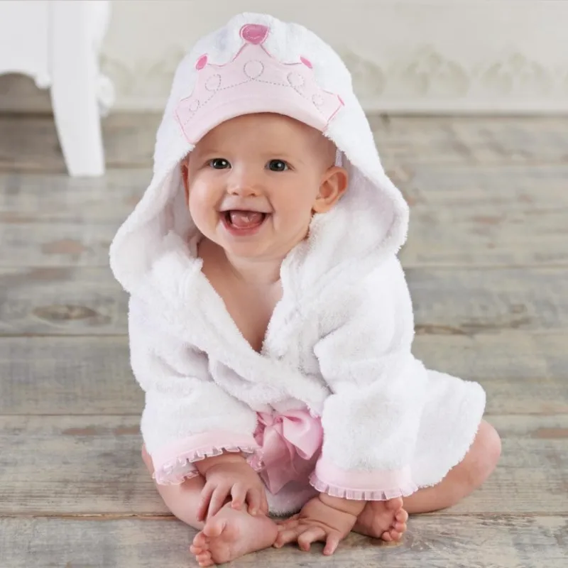 Menino com Capuz Animal dos Desenhos Vestido de Vestir Bebê Menina Roupão Animados Toalha Cobertor Robe 2020 Primavera Longo-mangas Compridas