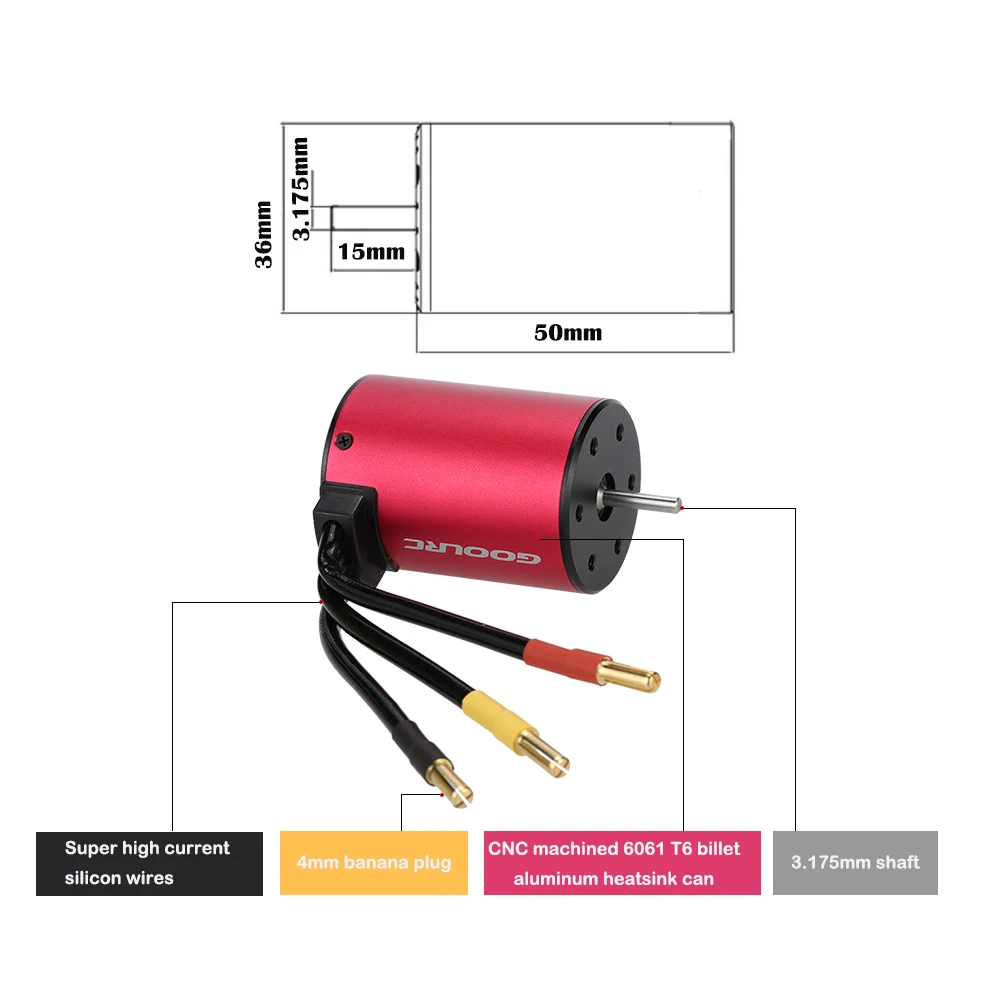 GOOLRC S3650 3900KV бесщеточный мотор S-60A ESC с 6,0 кг металлическим редуктором сервопривод обновленный бесщеточный комбо набор для 1/10 RC автомобиля грузовика