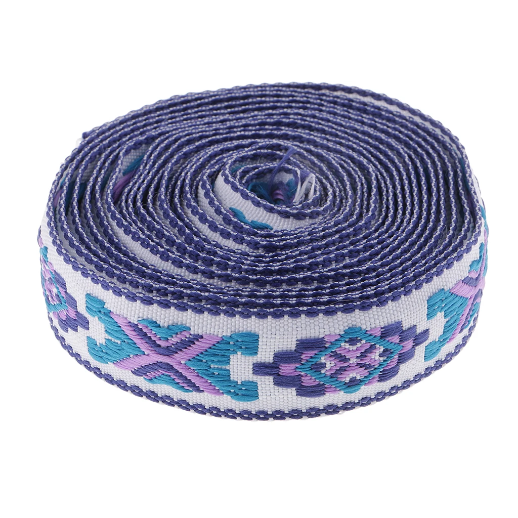 3yards 20mm Ethnic Style Jacquard Edging Trimmings Fabric Embroidered Applique Sewing Craft Dress Curtain Embellishment