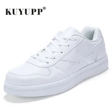 KUYUPP Size35-44 Men Casual Shoes Unisex Mesh Breathable Air Sport Basket Femme Walking Shoes Male Superstar White Trainers Y167