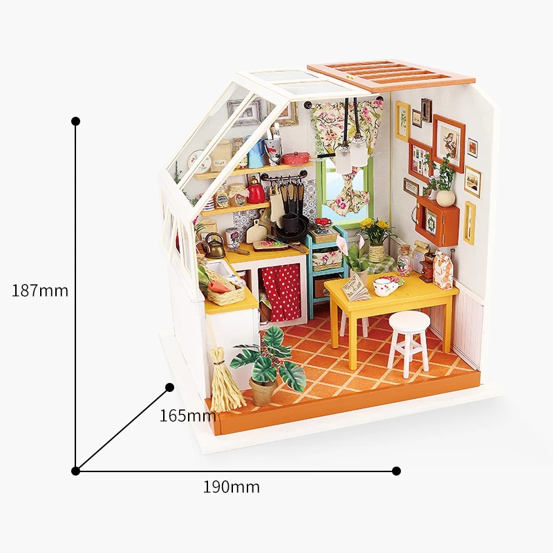 Robotime Сделай Сам Джейсон кухня с мебель дети взрослые Деревянные маленькие модель кукольного домика здание кукольный домик игрушки DG105
