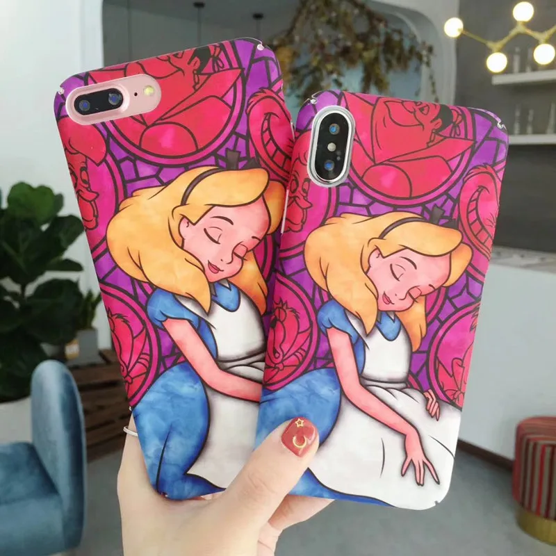 Newst Princess Sleeping Design Phone Case for iphone X Cartoon Cute Beauty Girl Hard Cover For iPhone7 6 7 8Plus cases | Мобильные
