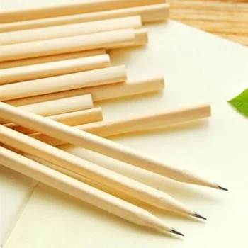 

4pcs/lot NEW Students Simple style Blank Nontoxic Environmental wooden pencils Kawaii painting log pens for kids
