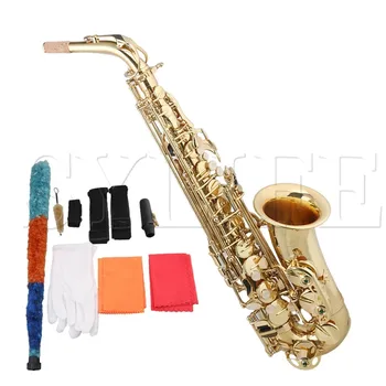 

Paint Gold Brass Eb Alto Sax Saxophone with Carry Case and Accessories