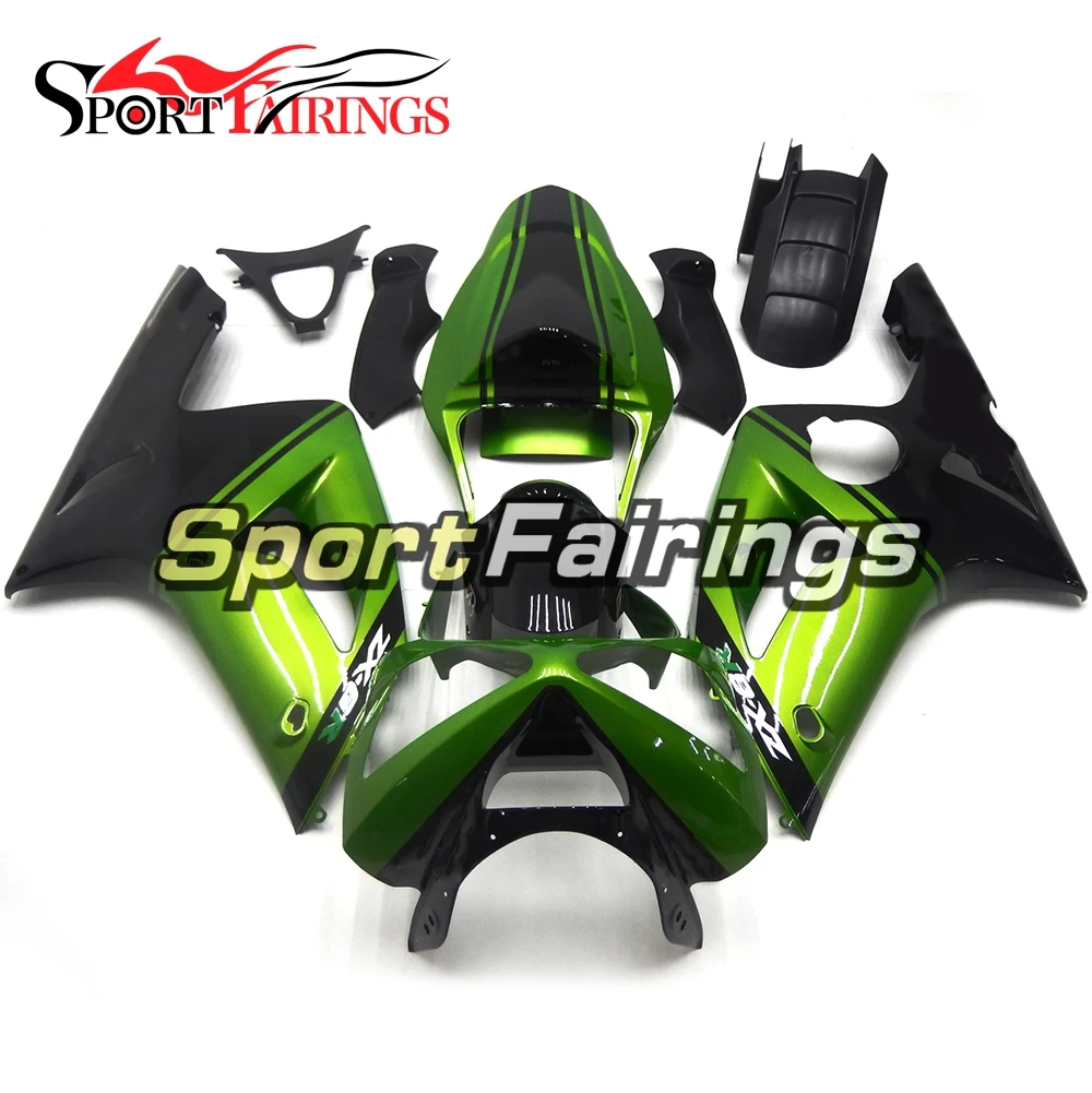 

Motorcycle Fairings For Kawasaki ZX6R ZX-6R 03 04 Ninja 636 2003 - 2004 Injection ABS Plastic Full Fairing Kit Pearl Green Black
