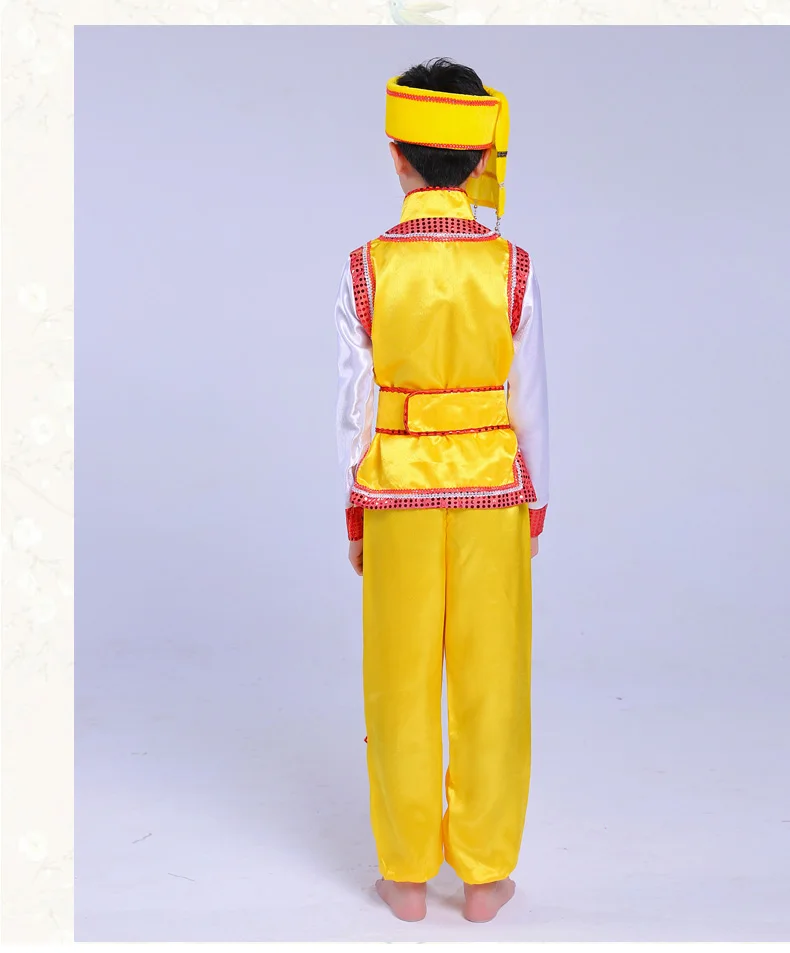 Детская Мяо одежда для представлений хмонг Костюмы Обувь для мальчиков Шелковый Стадия Выступления костюмы Дай танцевальные костюмы