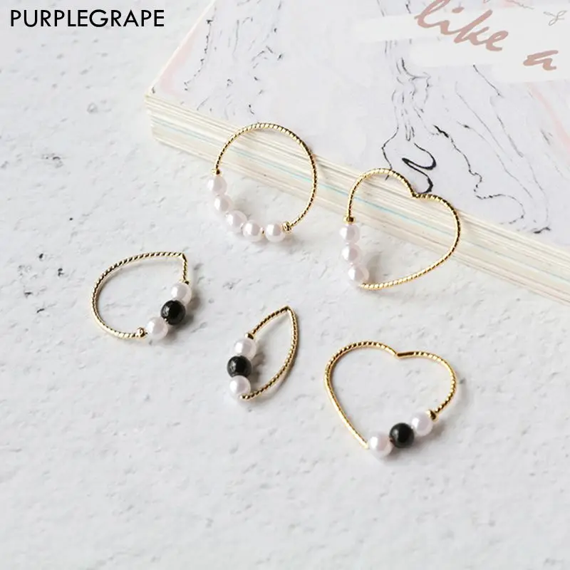 

Japan and South Korea copper 18K gold simple temperament jewelry material accessories DIY earrings accessories a package 4