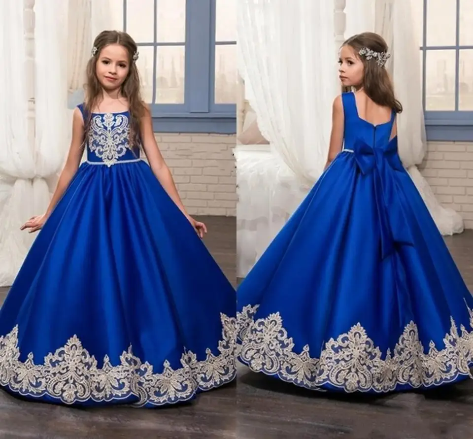 royal blue gown for flower girl