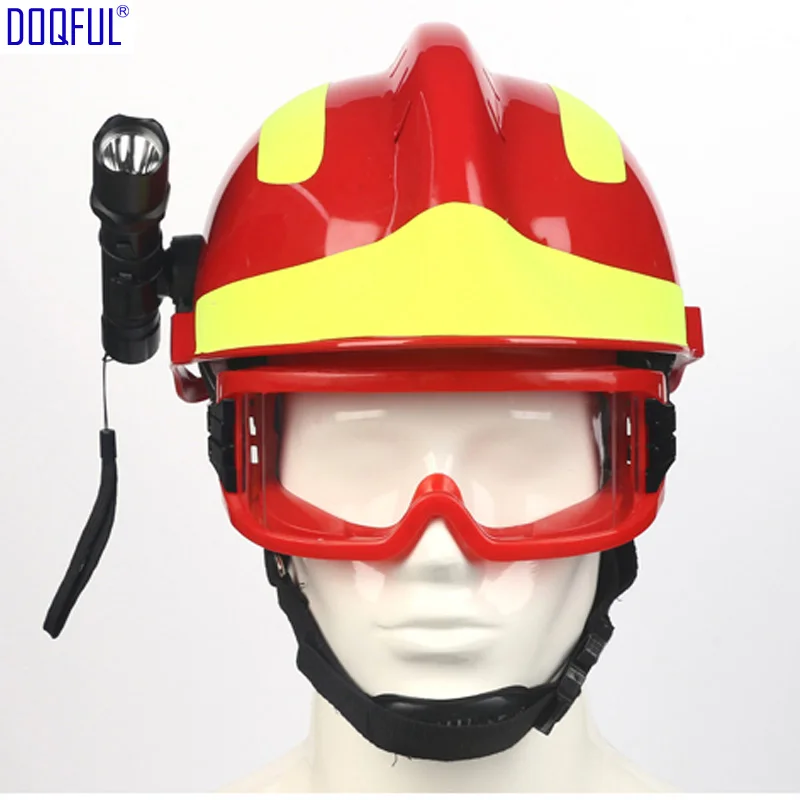 

Work Safety Rescue Crash Helmet Goggles Head-mounted Flashlight Firefighter Workplace Construction Head Eyes Protection Hard Hat