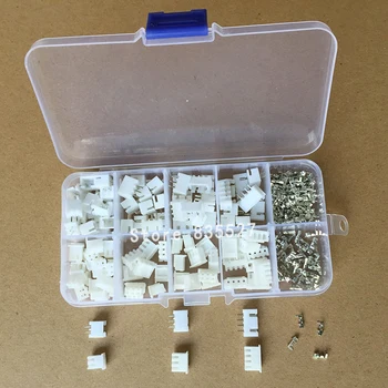 

250pcs/lot 50Sets/box kit 2.54mm XH2.54 2p 3p 4 pin Connector plug + straight needle + terminal socket Header wire Adaptor Y A S