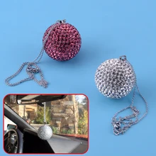 DWCX салона хрустальный шар подвески на зеркало заднего вида Стразы висячие орнамент