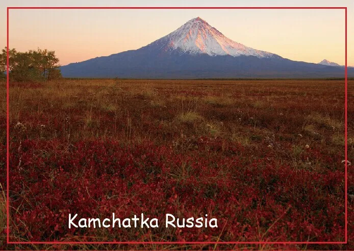 Туристические магниты Kronotsky Volcano at Sunset Камчатка Россия дорожные 20521 прямоугольник