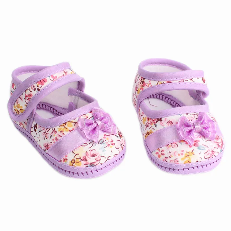 

Baby Kids Floral Bowknot Baby Shoes First Walker Toddler Infants Walking Shoes Bowknot Prewalker 3-18 M
