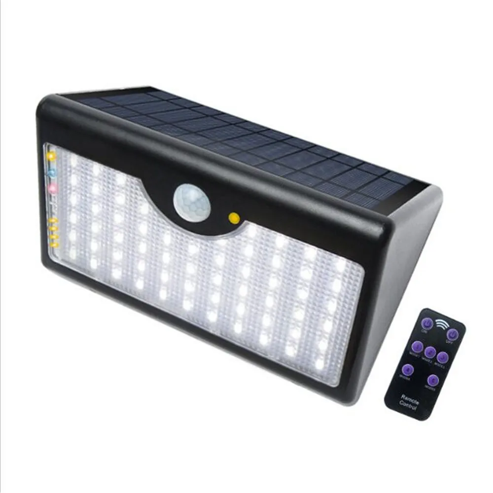 

5 Working Modes Outdoor Solar Lights 60 LEDs 1300LM Wireless Remote Control Outdoor Motion Sensor Light Garden Wall Fence Light