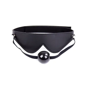 Novelty Special Use For Women Eye Mask Leather Blindfold With Mouth Gag BDSM Exotic Accessories Adult Game Erotic Toys
