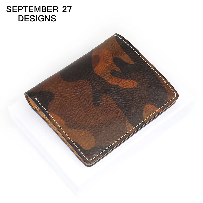 

Camouflage Wallets luxury brand 100% Top genuine leather cowhide mini Men wallets Fashion Design small Male short Bifold purses