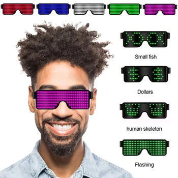 

Hot 8 Modes Quick Flash Led Party Glasses USB Charge Luminous Glasses Christmas Concert Light Toys Party Decoration Led Rave