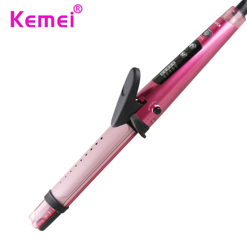 

Kemei KM-8833 Electric Hair Straightener Curler Steam Iron Splint Straighten Corn Perm Adjustable Temperature Free Shipping