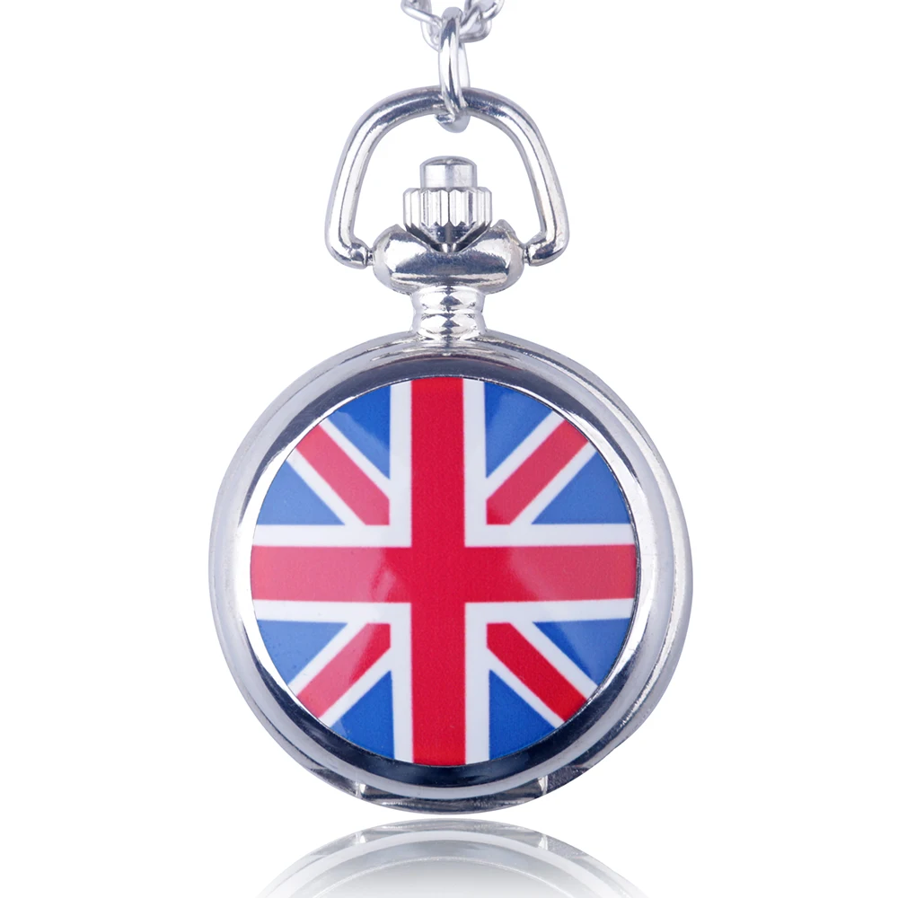 British Fashion English Flag Word Pocket font b Watch b font Sweater Necklace Send font b