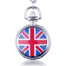 British Fashion English Flag Word Pocket font b Watch b font Sweater Necklace Send font b