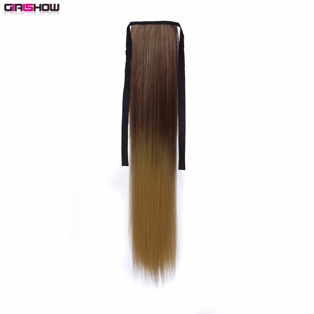 Girlshow Long Straight Ribbon Wrap Around Ponytail Synthetic Hairpiece