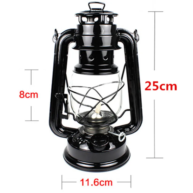 25cm Retro Classic Kerosene Lamp 6 Colors 235 LED Dimmable Kerosene Lanterns Wick Portable Lights Portable