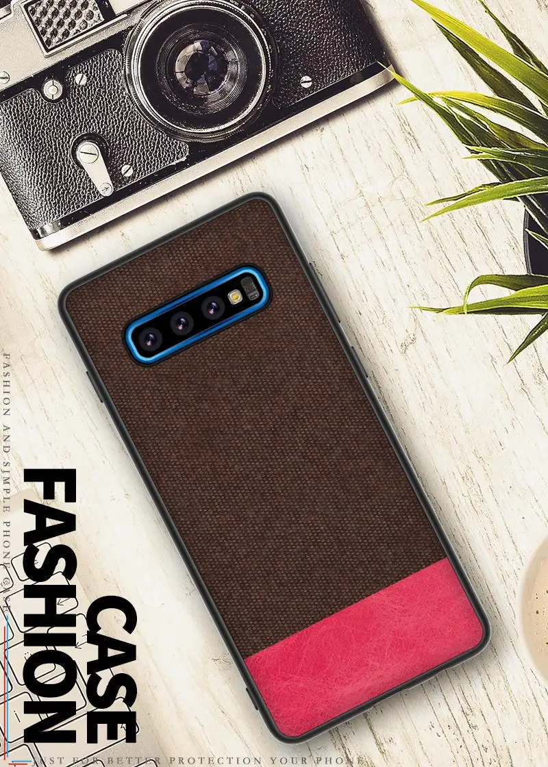 For Samsung Galaxy S10 Case Canvas Cloth Leather For Samsung Galaxy S10 Plus e S10e Case Fabric Ultra-thin Luxury Phone Cover Shell (25)