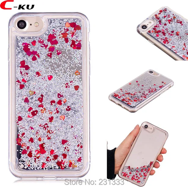 C ku для Iphone X 8 7 PLUS 7plus 6 6S SE 5 5S зеркальный блестящий с жидкостью зыбучий песок