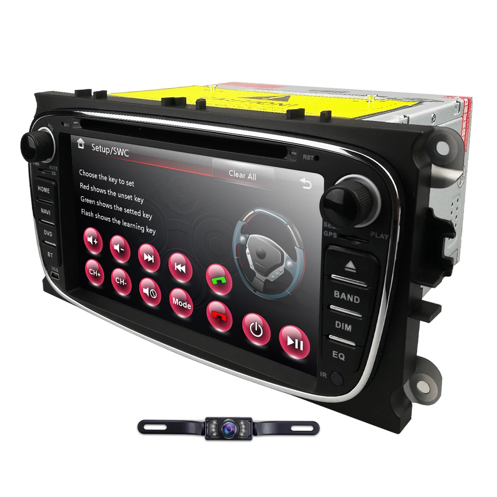 Clearance 2 Din 7 inch Car DVD Player For Ford Focus 2 S-Max C-Max Mondeo 4 Galaxy Kuga 2008-2010 GPS Auto Radio Mirror link RDS DAB+ OBD2 4